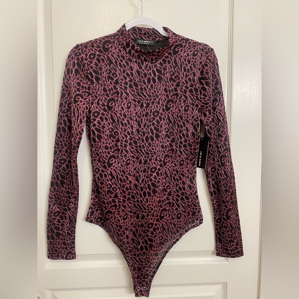 Animal Print Pink and Black Leopard Print Bodysuit